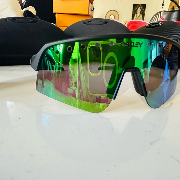 Oakley Black Sunglasses with Green and Purple Lenses - Picture 2 of 2